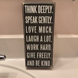 Wood block home decor with inspirational quote